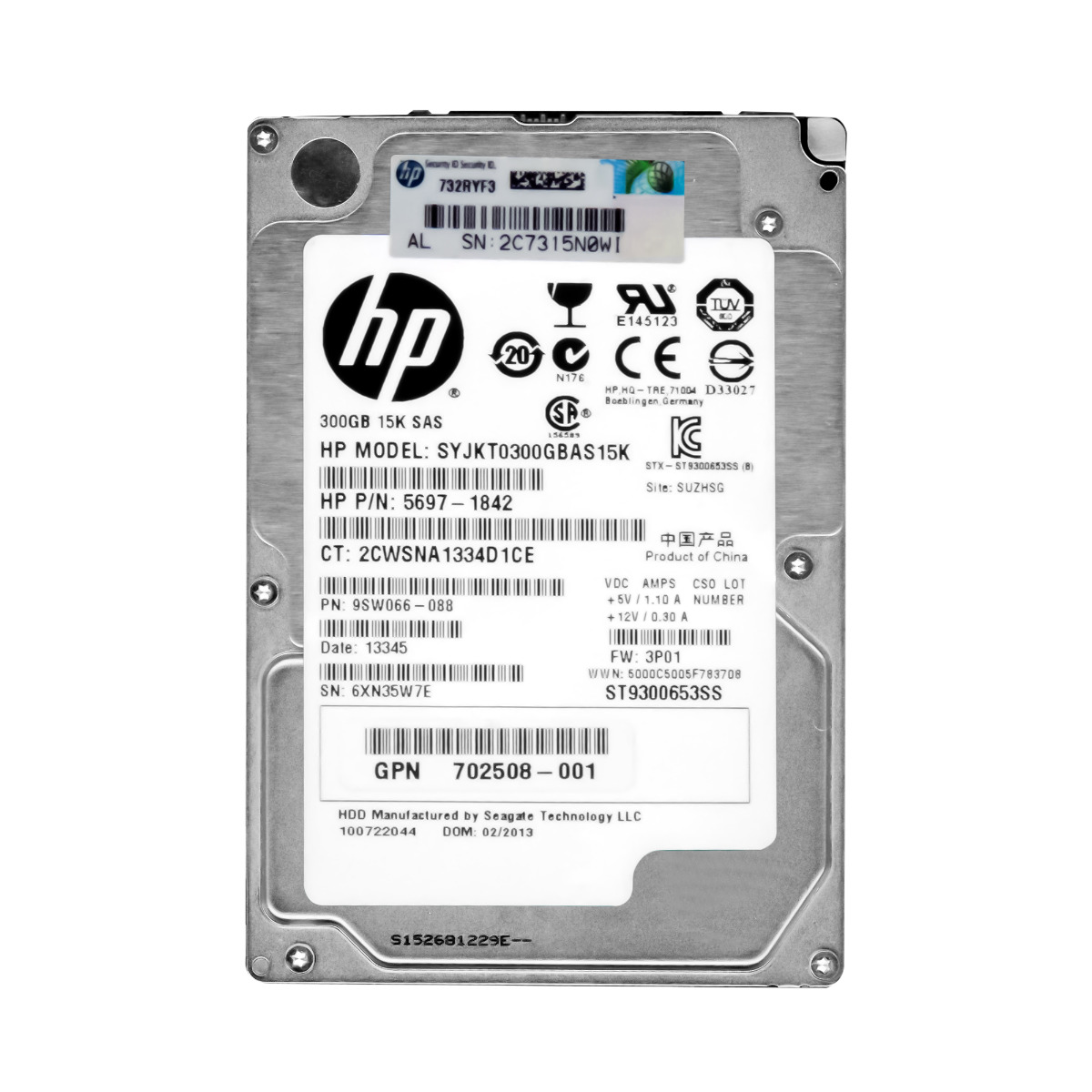HP 5697-1842 300 Go 15K 64 Mo SAS-2 2,5'' SYJKT0300GBAS15K