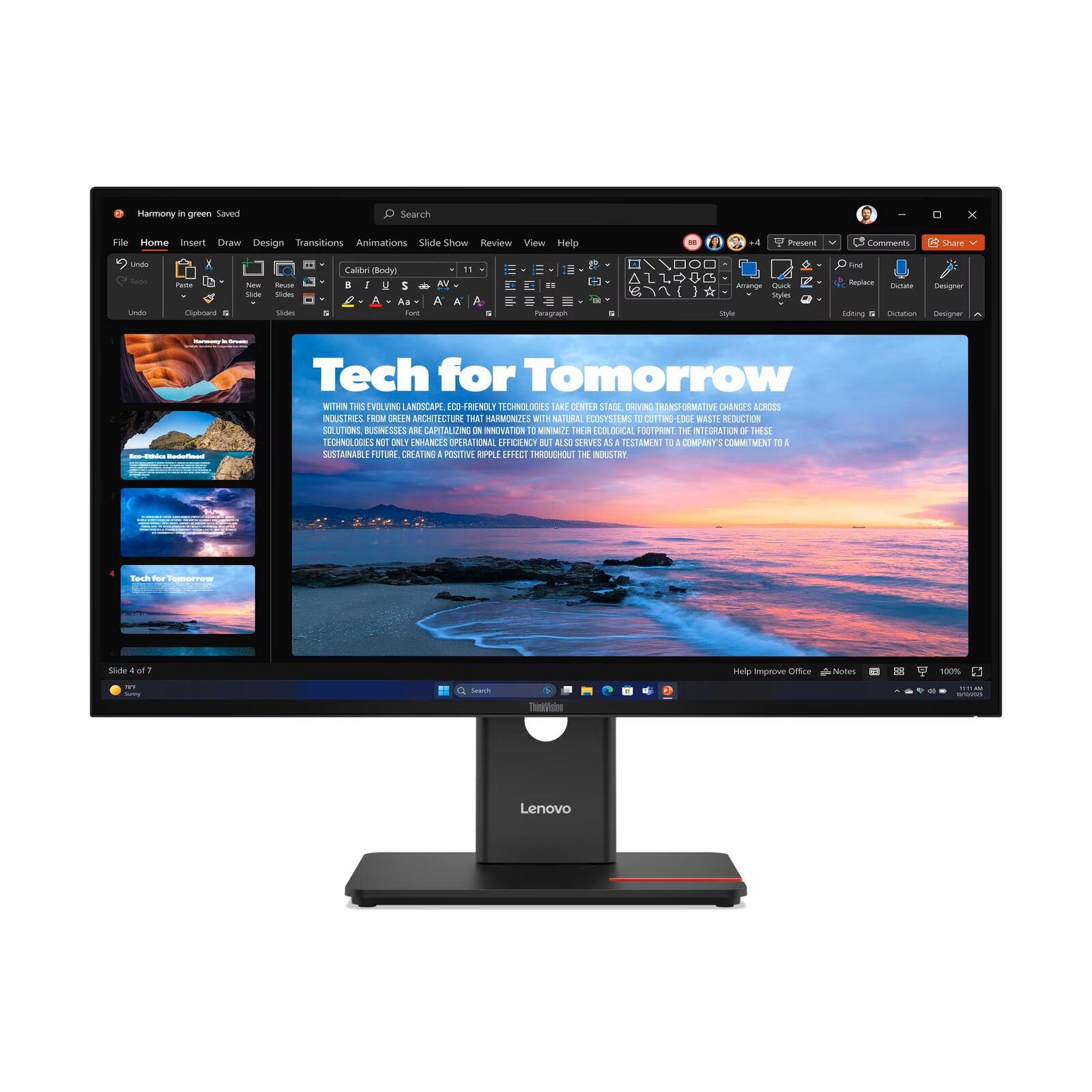 Écran Lenovo ThinkVision T27QD-40 QHD IPS 68,6 cm (27") QHD (2560 x 1440 pixels), panneau IPS, 6 ms, 120 Hz, DisplayPort 1.4, HDMI 2.1