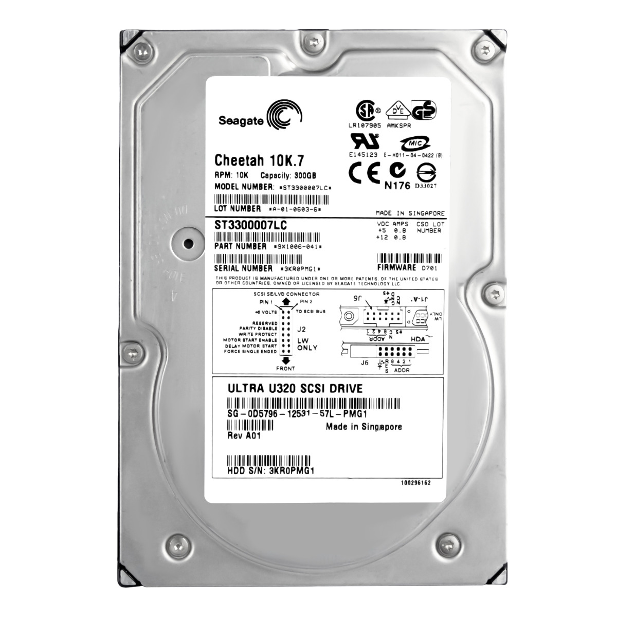DELL 300 Go 0D5796 10K 8 Mo SCSI U320 3,5'' ST3300007LC
