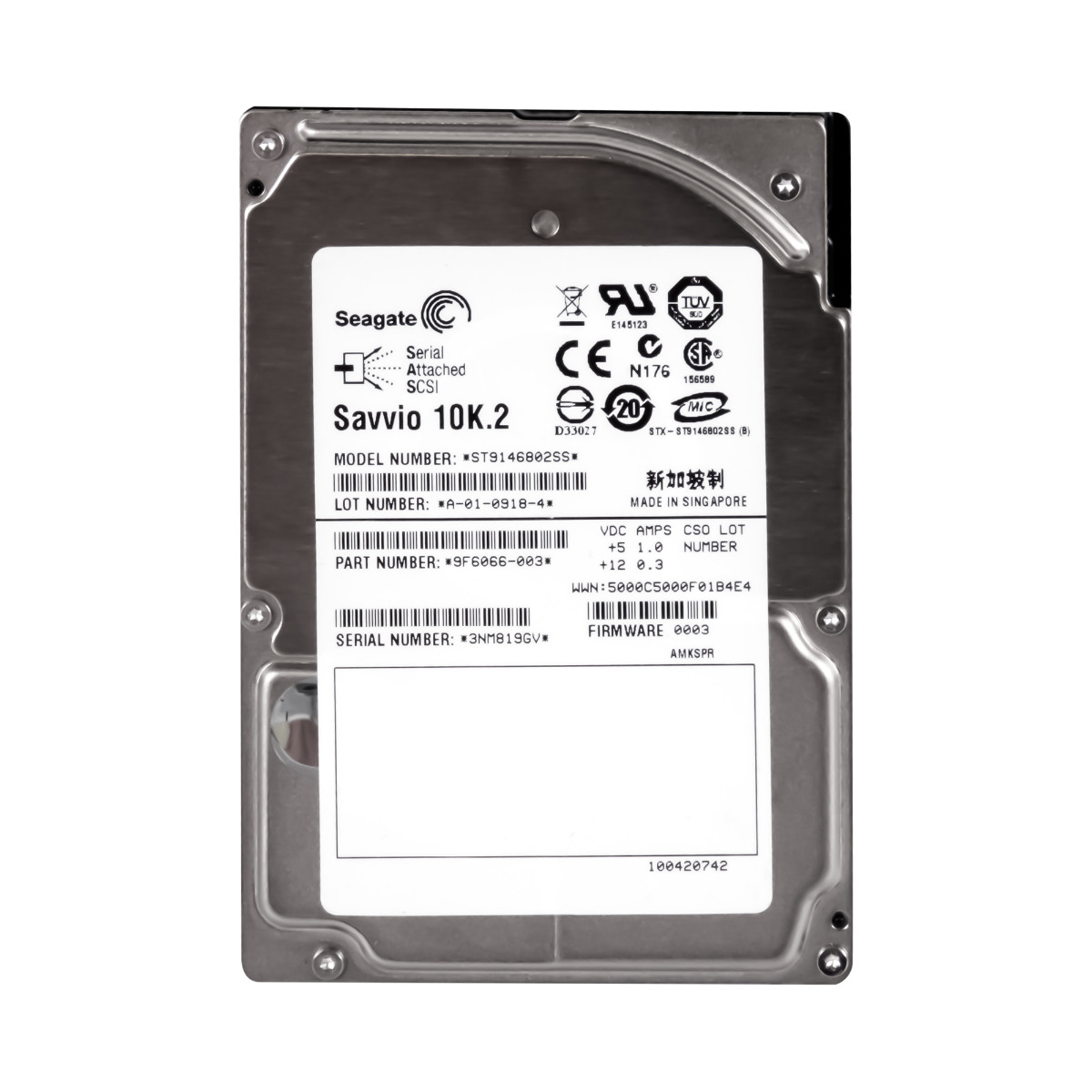 SEAGATE SAVVIO 10K.2 146 Go 10K 16 Mo SAS 2,5'' ST9146802SS