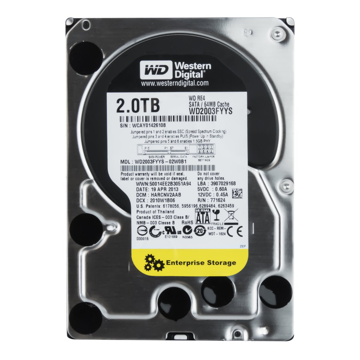 WD RE4 2 To SATA II 7 200 tr/min 64 Mo 3,5" WD2003FYYS