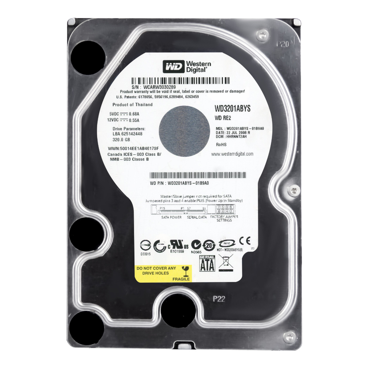 WD RE2 320 Go 7,2K 16 Mo SATA II 3,5'' WD3201ABYS