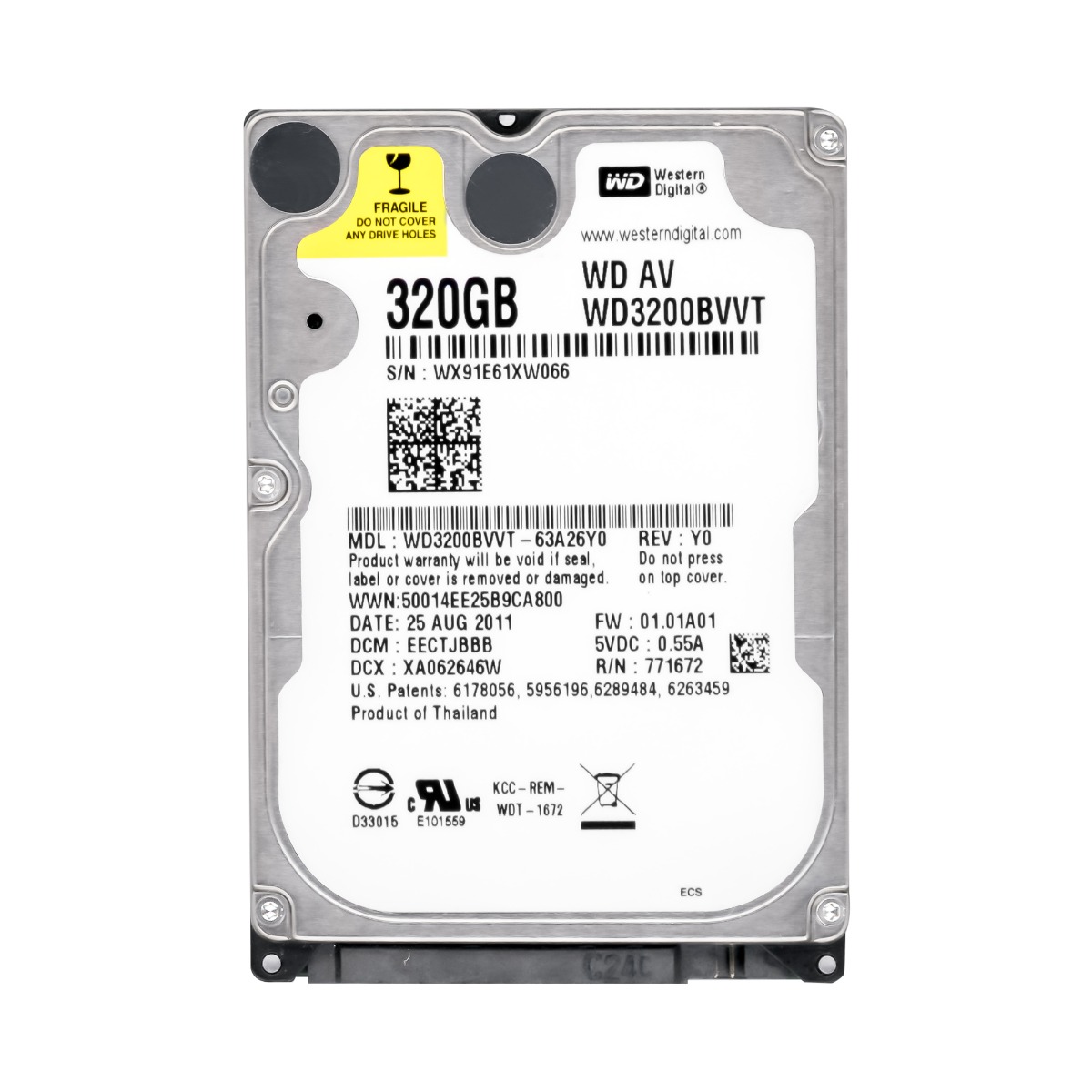 WD AV 320 Go 5.4K 8 Mo SATA II 2.5'' WD3200BVVT