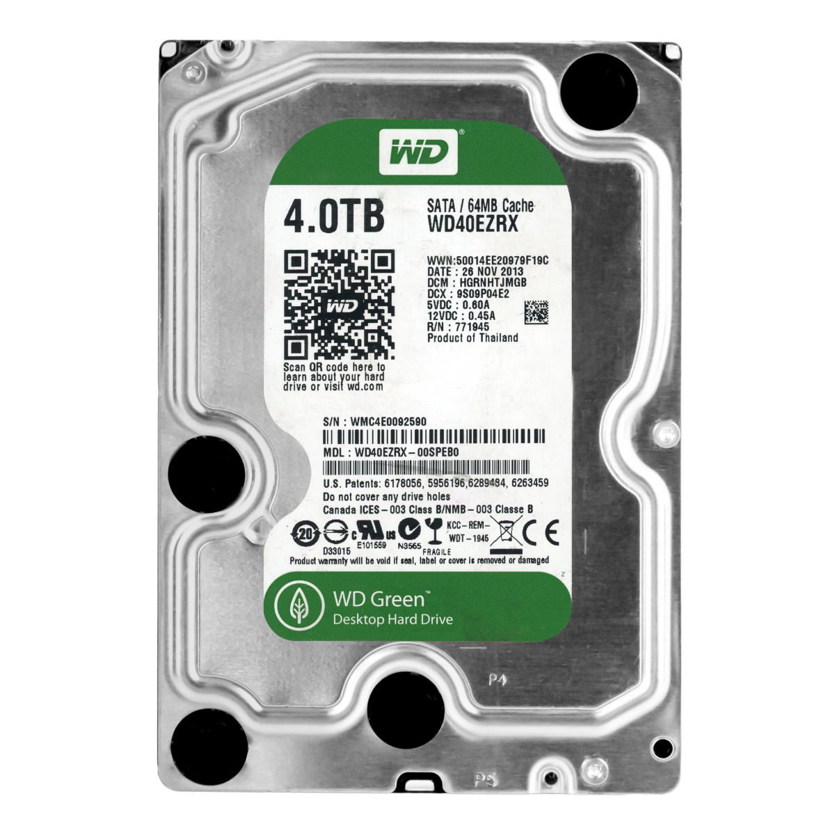 WD GREEN 4TB 5.4K 64MB SATA III 3.5'' WD40EZRX