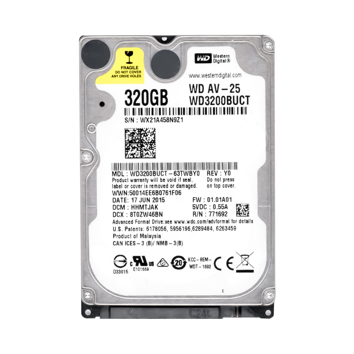 WD AV-25 320 Go 5,4K 16 Mo SATA II 2,5'' WD3200BUCT