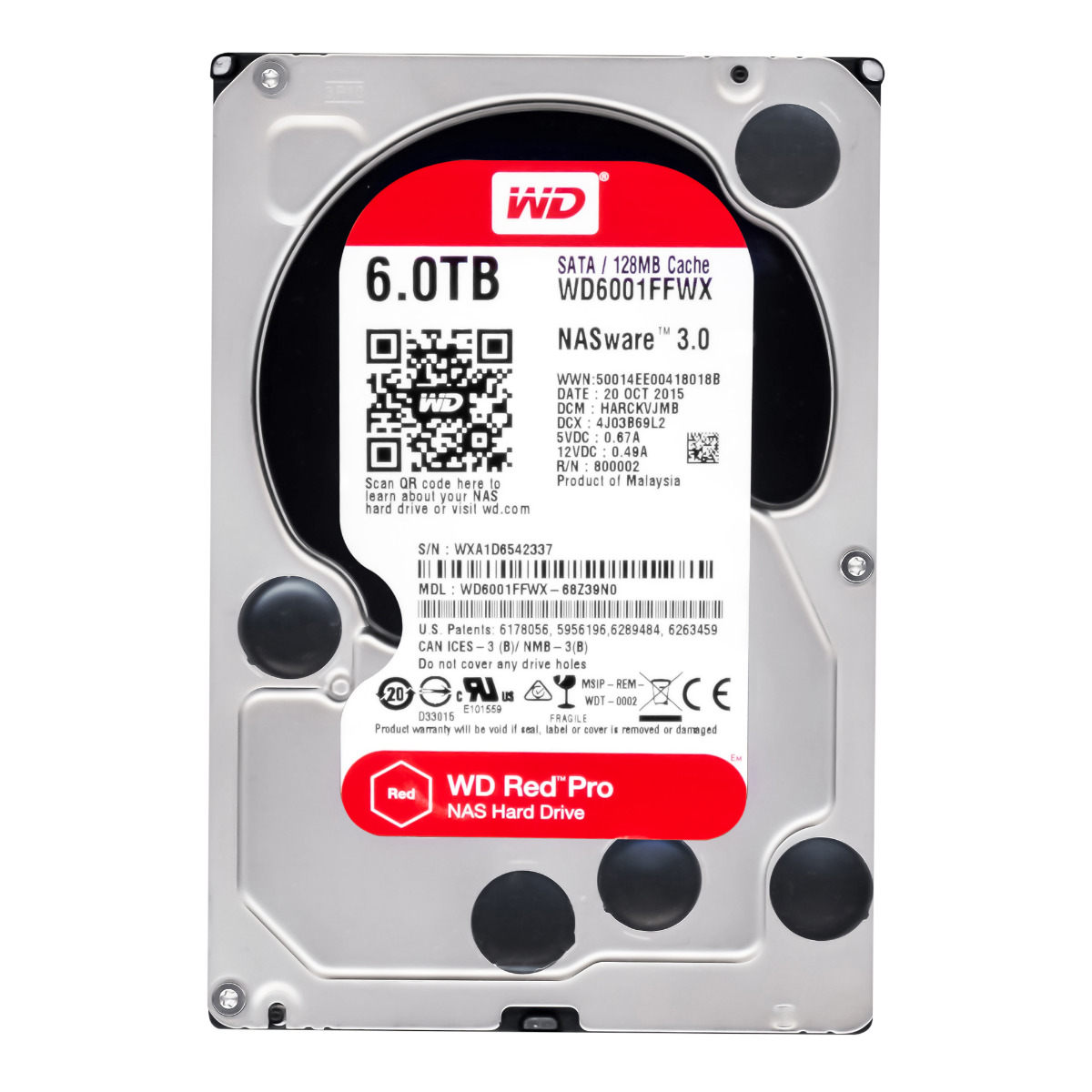 WD RED PRO 6TB 7.2K 128MB SATA III 3,5'' WD6001FFWX