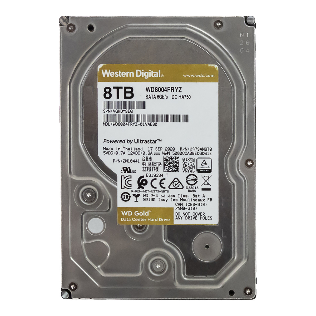 WD GOLD 8TB 7.2K 256MB SATA III 3.5'' WD8004FRYZ DC HA750
