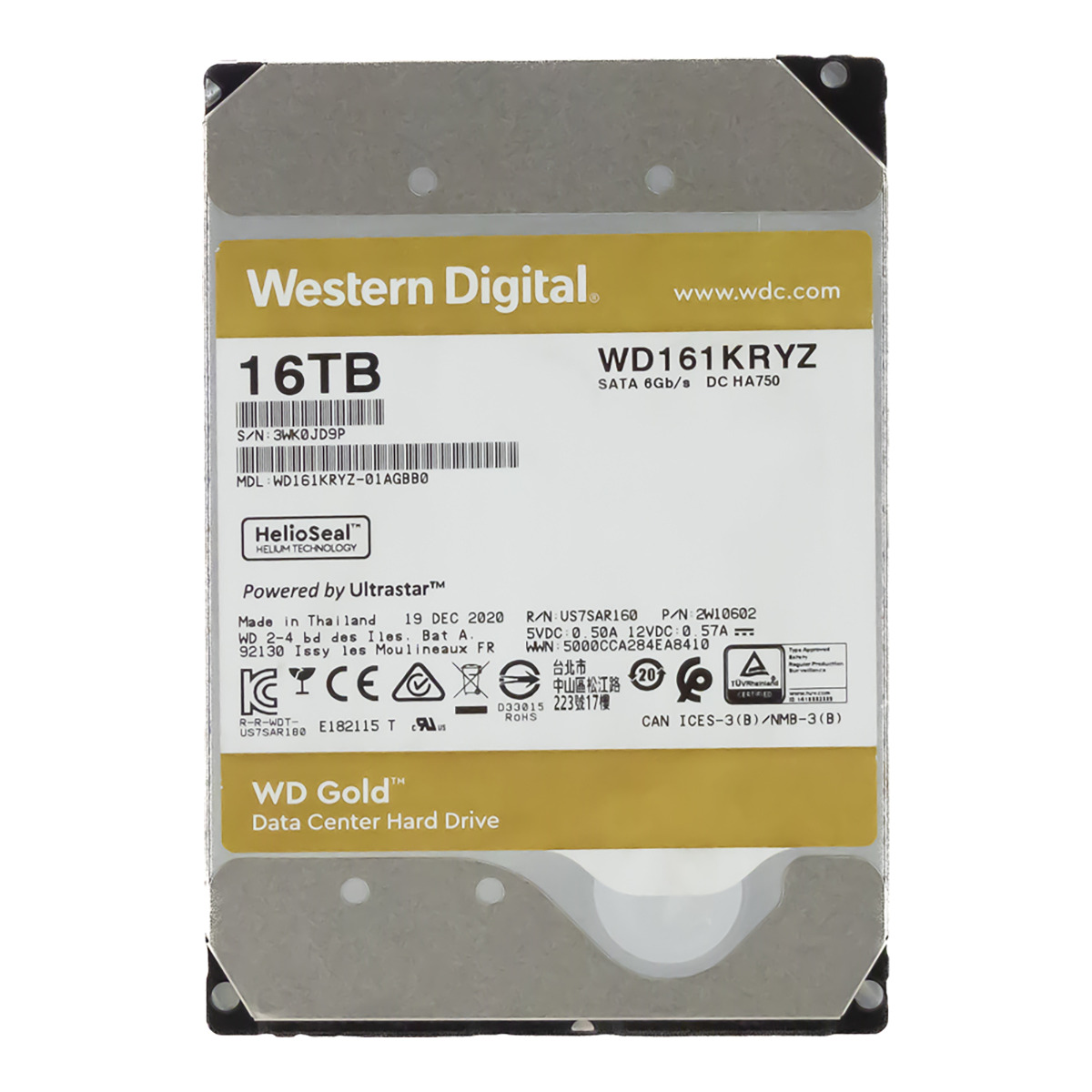 WD GOLD 16TB 7.2K 512MB SATA III 3.5'' WD161KRYZ DC HA750