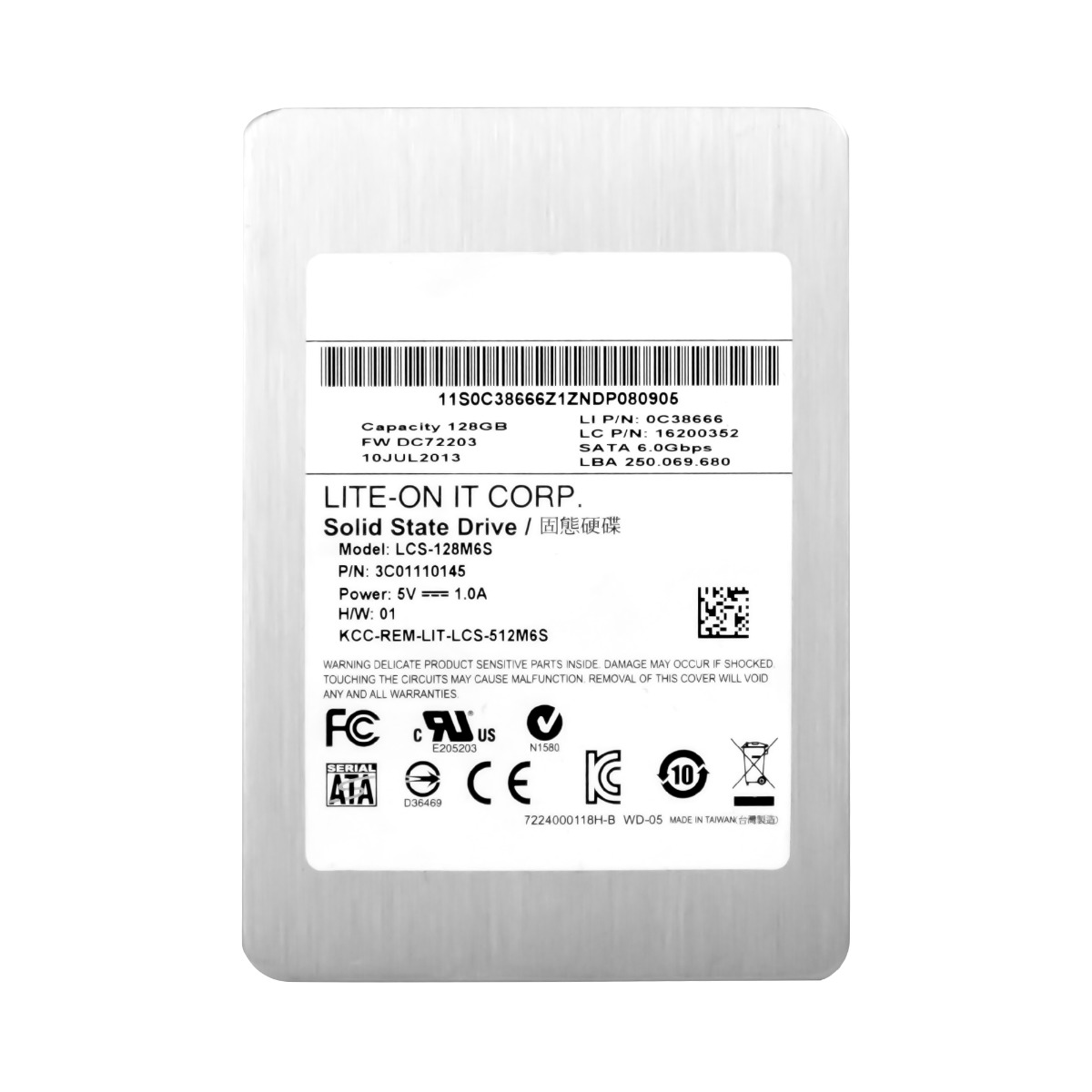 LITE-ON LCS-128M6S 128 Go SSD MLC SATA III 2,5'' 3C01110145