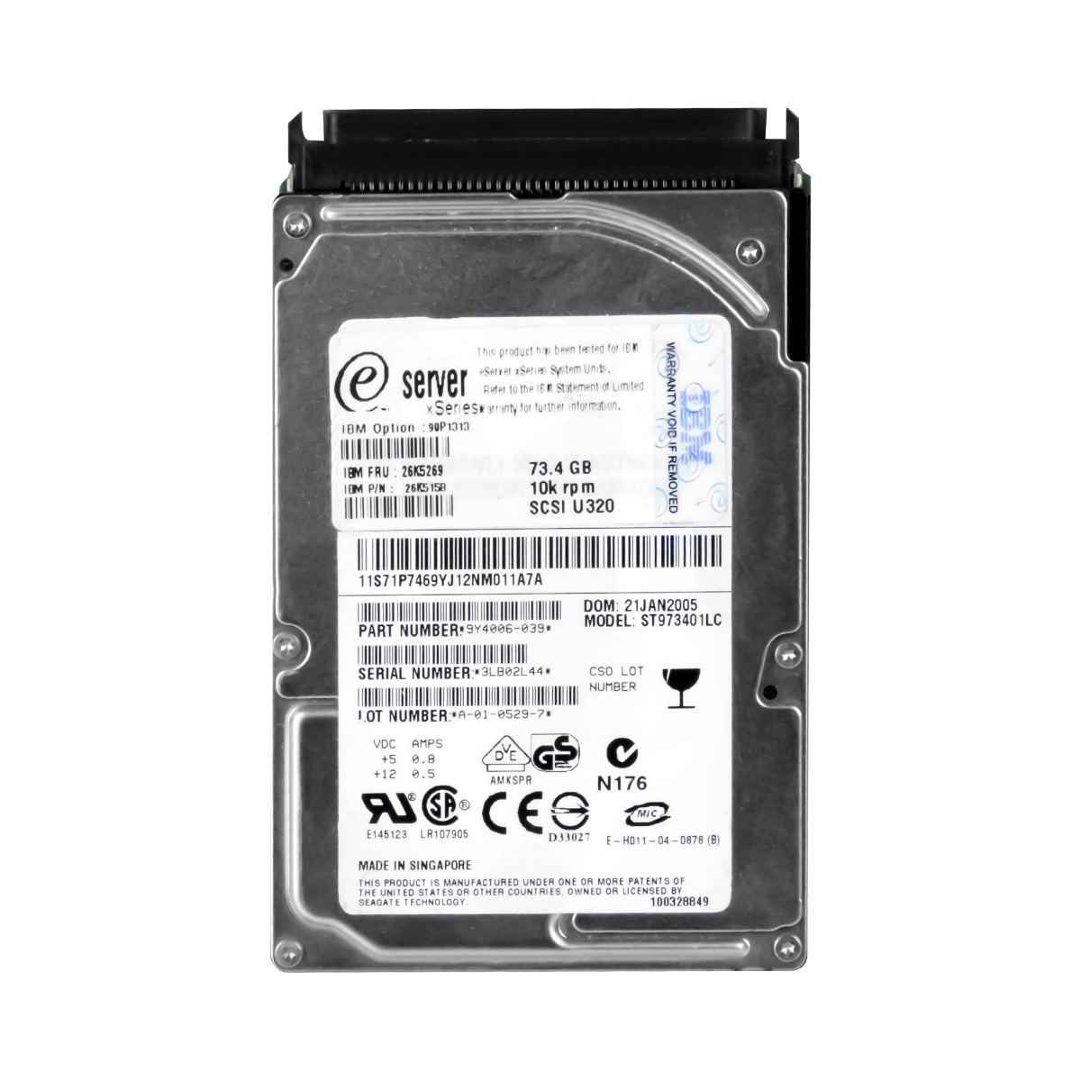 IBM 26K5269 26K5158 73GB 10K 8MB SCSI U320 2.5'' ST973401LC
