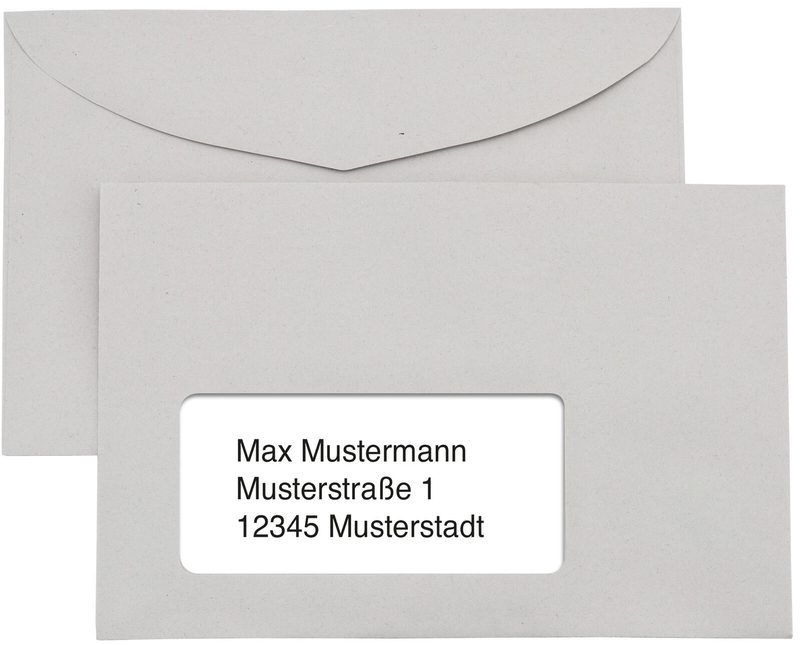 Enveloppes kaenguruh the world of paper DIN C6 avec fenêtre, gris - 1 boîte = 1 000 pièces