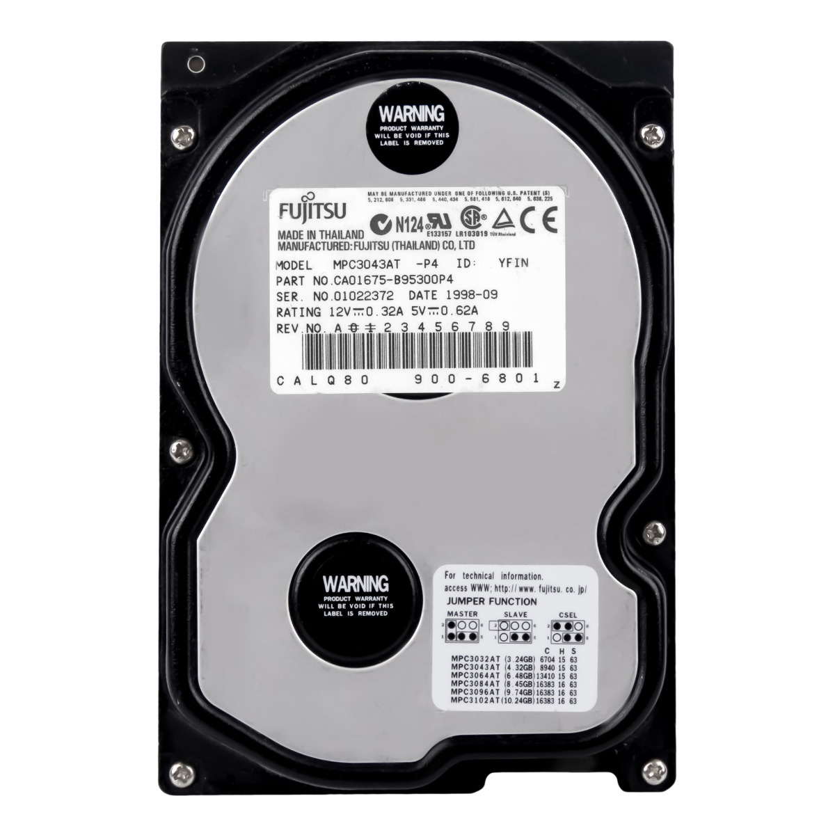 FUJITSU 4,32 Go 5,4K ATA 3,5'' MPC3043AT