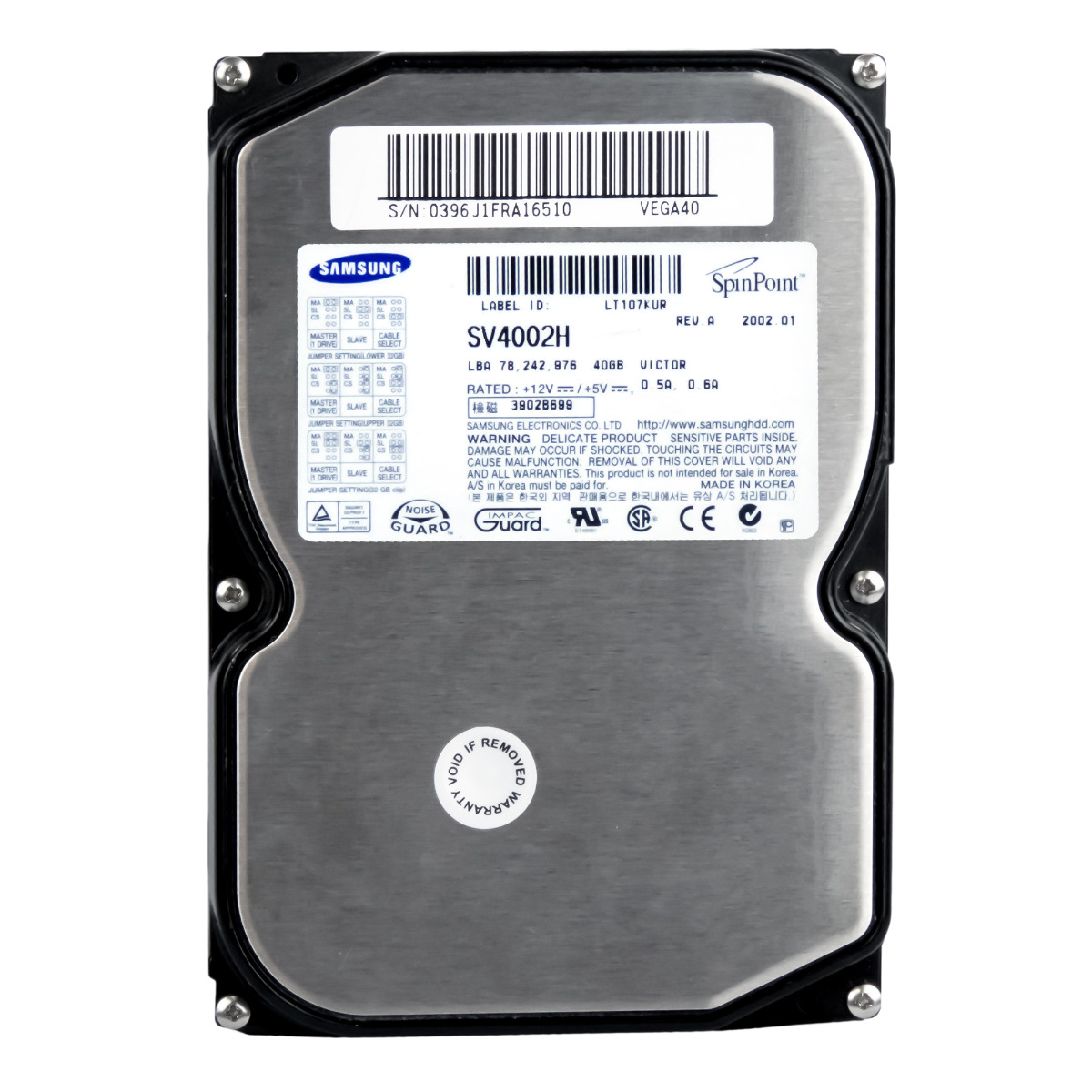 SAMSUNG SpinPoint V40 40 Go 5,4K ATA 3,5'' SV4002H