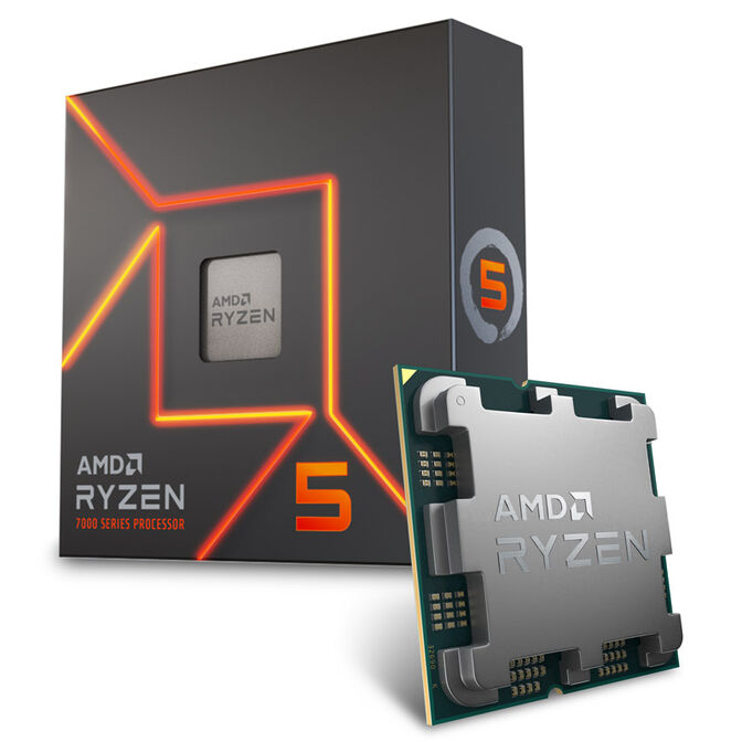 AMD Ryzen 5 7600X, 4,7 GHz 6 cœurs, 12 threads, boîtier sans ventilateur