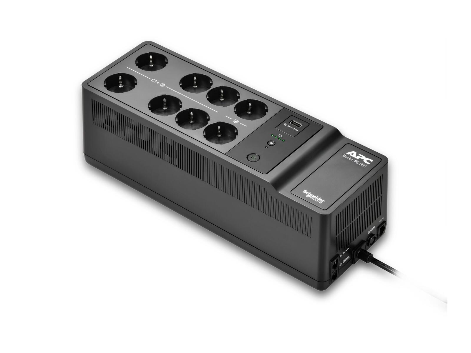 Onduleur Back-UPS APC 500VA 300W 230V prise Schuko 8 prises incl. port USB-A BE500G2-GR