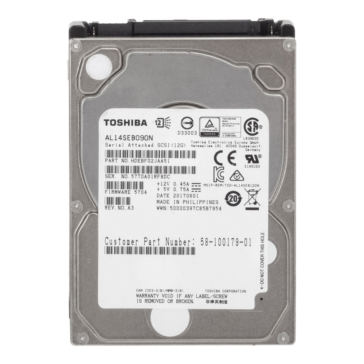 CISCO 58-100179-01 900 Go 10K 128 Mo SAS-3 2,5'' AL14SEB090N