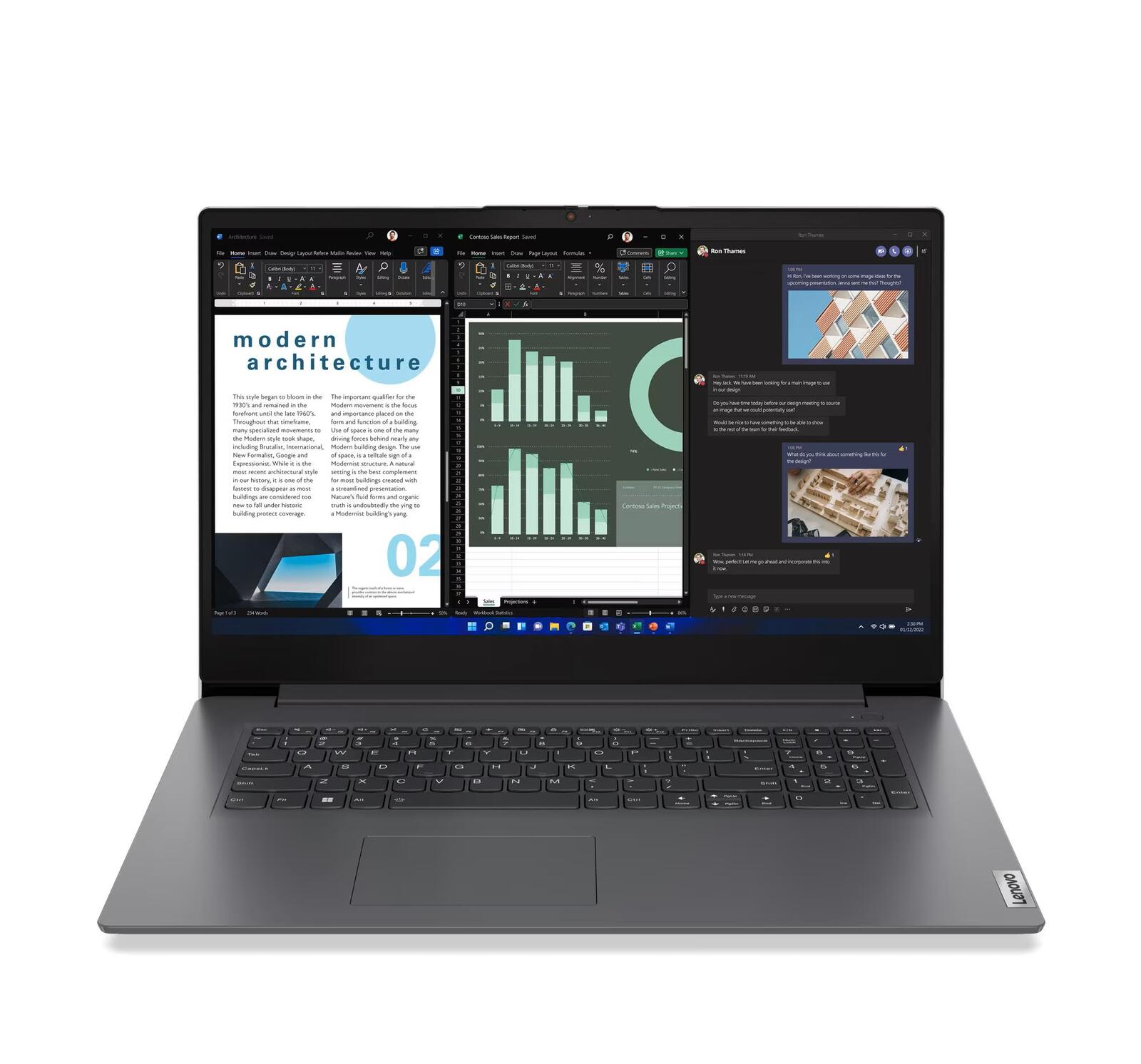 Ordinateur portable Lenovo V17 Gen 4 Intel® Core™ i5-13420H 43,9 cm (17,3") 16 Go RAM, 512 Go SSD, Full HD, Windows 11 Pro