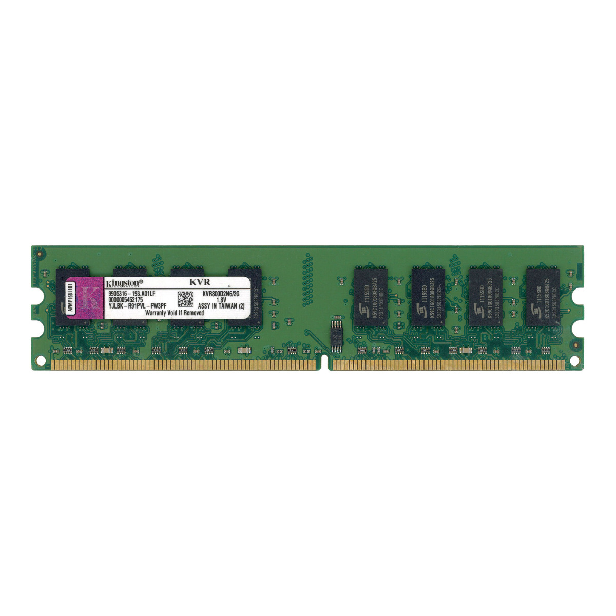 KINGSTON KVR800D2N6/2G 2 Go DDR2 800 MHz NON-ECC