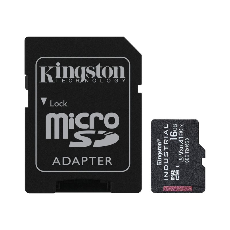 Carte mémoire industrielle Kingston Technology 16 Go microSDHC, UHS-I, Class 3 (U3), A1, Noir