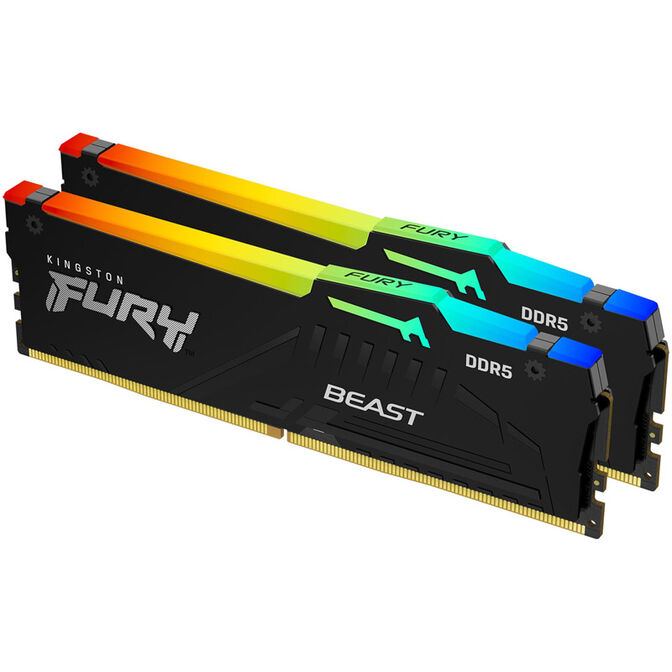 Kingston Fury Beast RGB DDR5-5600 RAM, CL40, XMP - Kit Dual 16 Go, noir