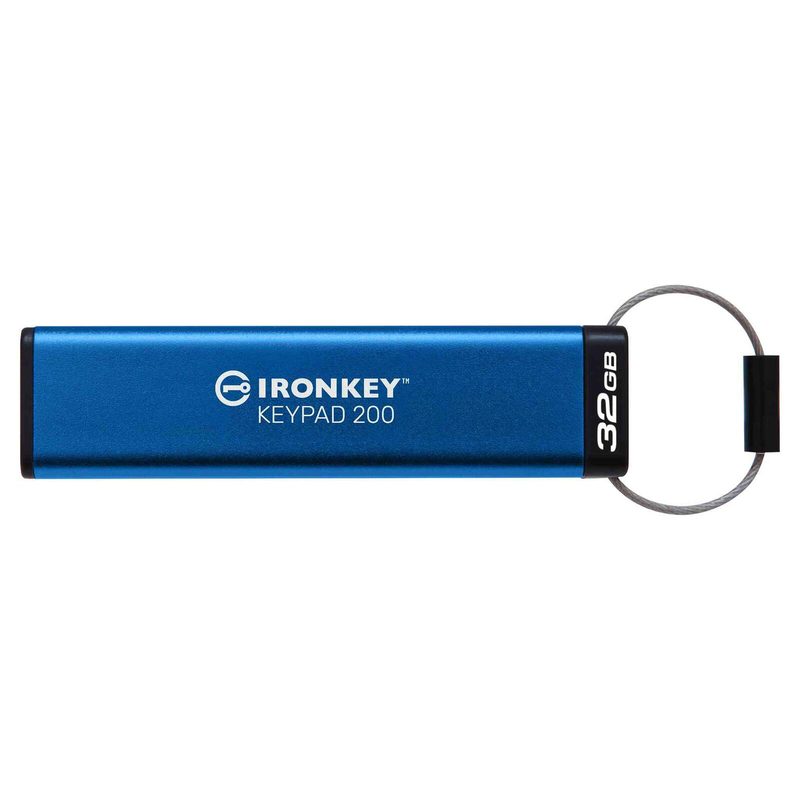 Kingston IronKey Keypad 200 - Clé USB - 32 Go USB Type-A 3.2 Gen 1 (3.1 Gen 1), Bleu