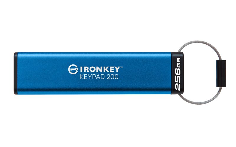 Kingston IronKey Keypad 200 - Clé USB - 256 Go USB Type-A 3.2 Gen 1 (3.1 Gen 1), bleu