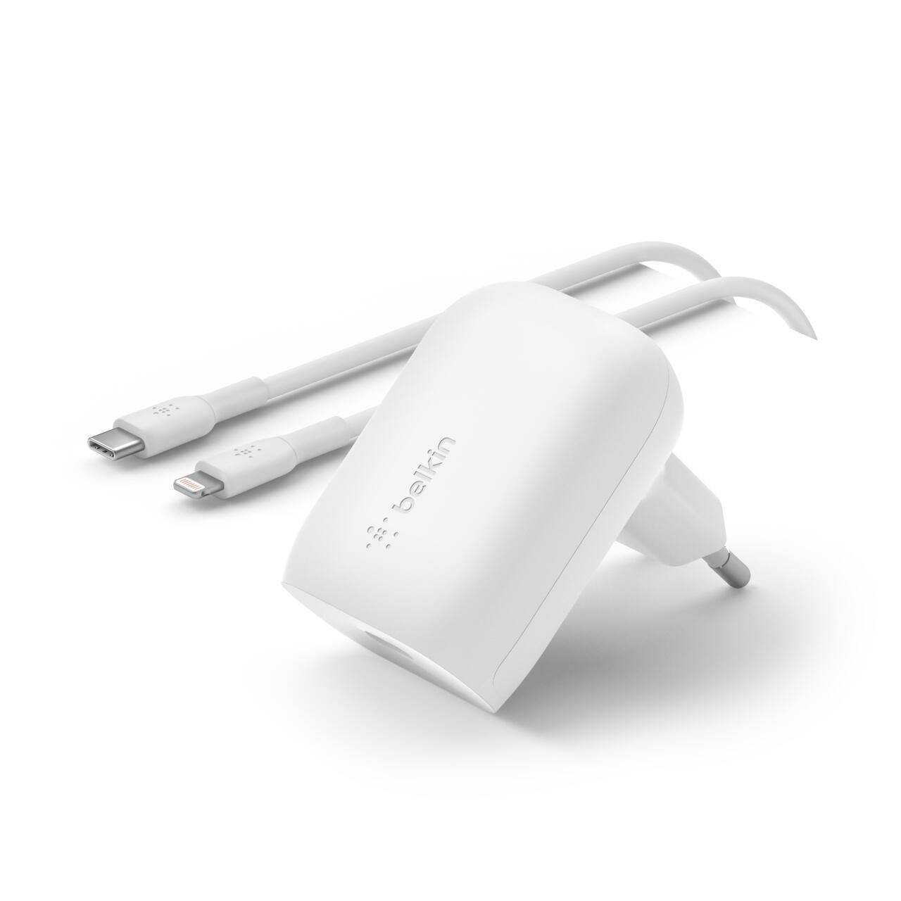 Belkin BoostCharge Chargeur USB-C® PD 3.0 PPS (30 W) avec câble USB-C® avec connecteur Lightning