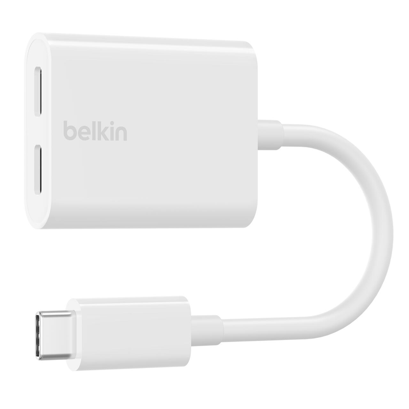 Adaptateur audio et de charge Belkin RockStar™ 60 W 2x USB-C, blanc