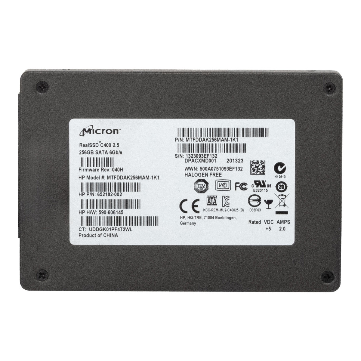 MICRON RealSSD C400 256 Go SATA III 2.5'' MTFDDAK256MAM-1K1 652182-002