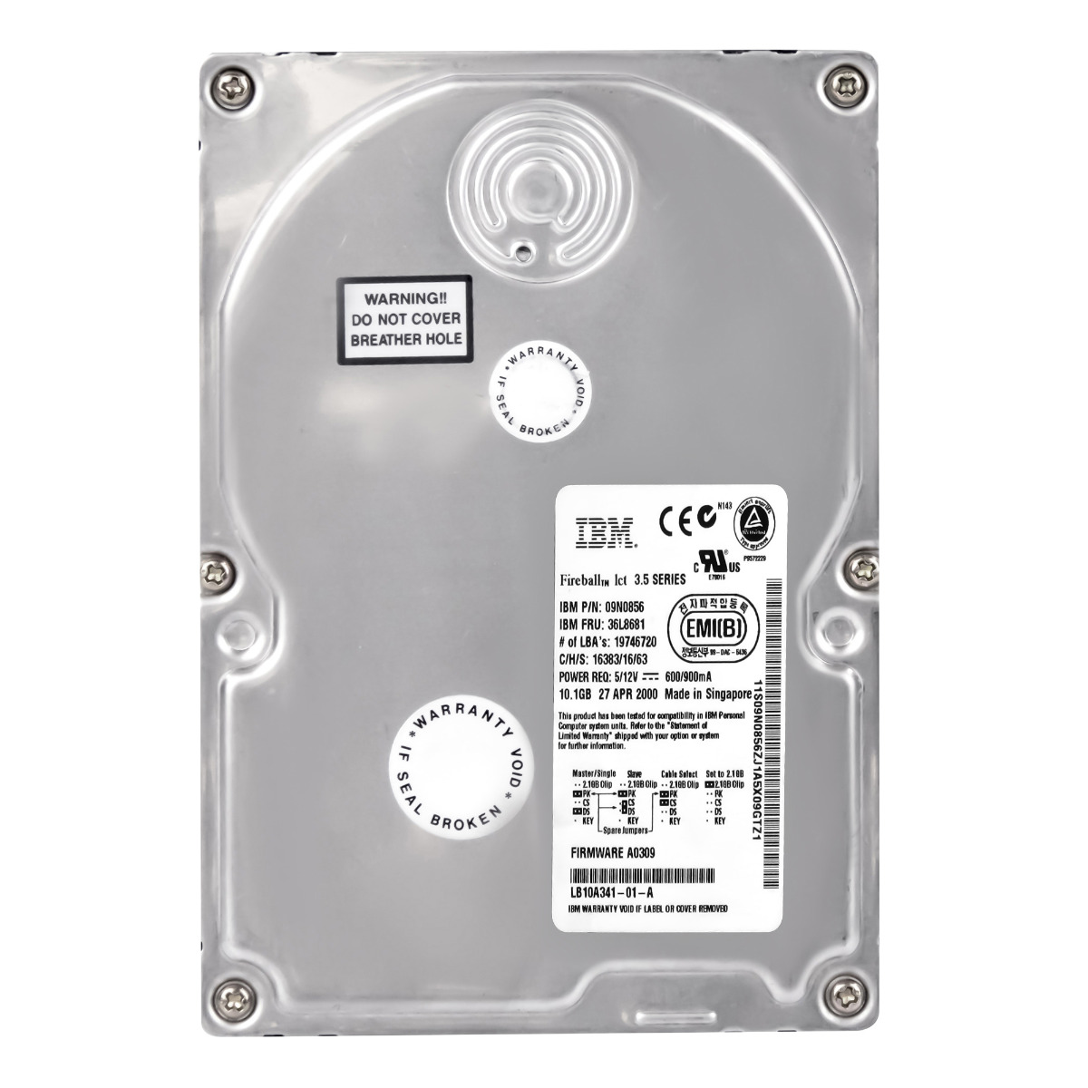 IBM 36L8681 09N0856 10,1 Go 5400 tr/min ATA 3,5'' LB10A341-01-A