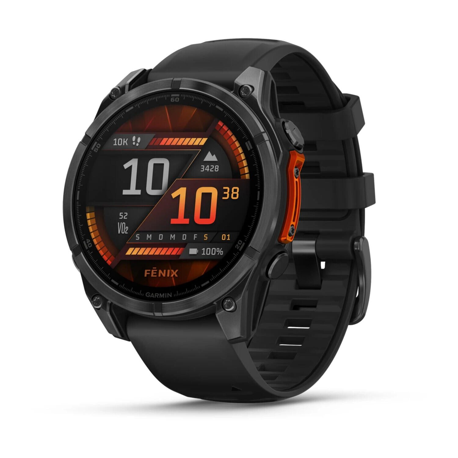 Garmin fēnix® 8 Montre connectée AMOLED 47 mm Noir/Gris ardoise avec bracelet silicone QuickFit® 22 mm