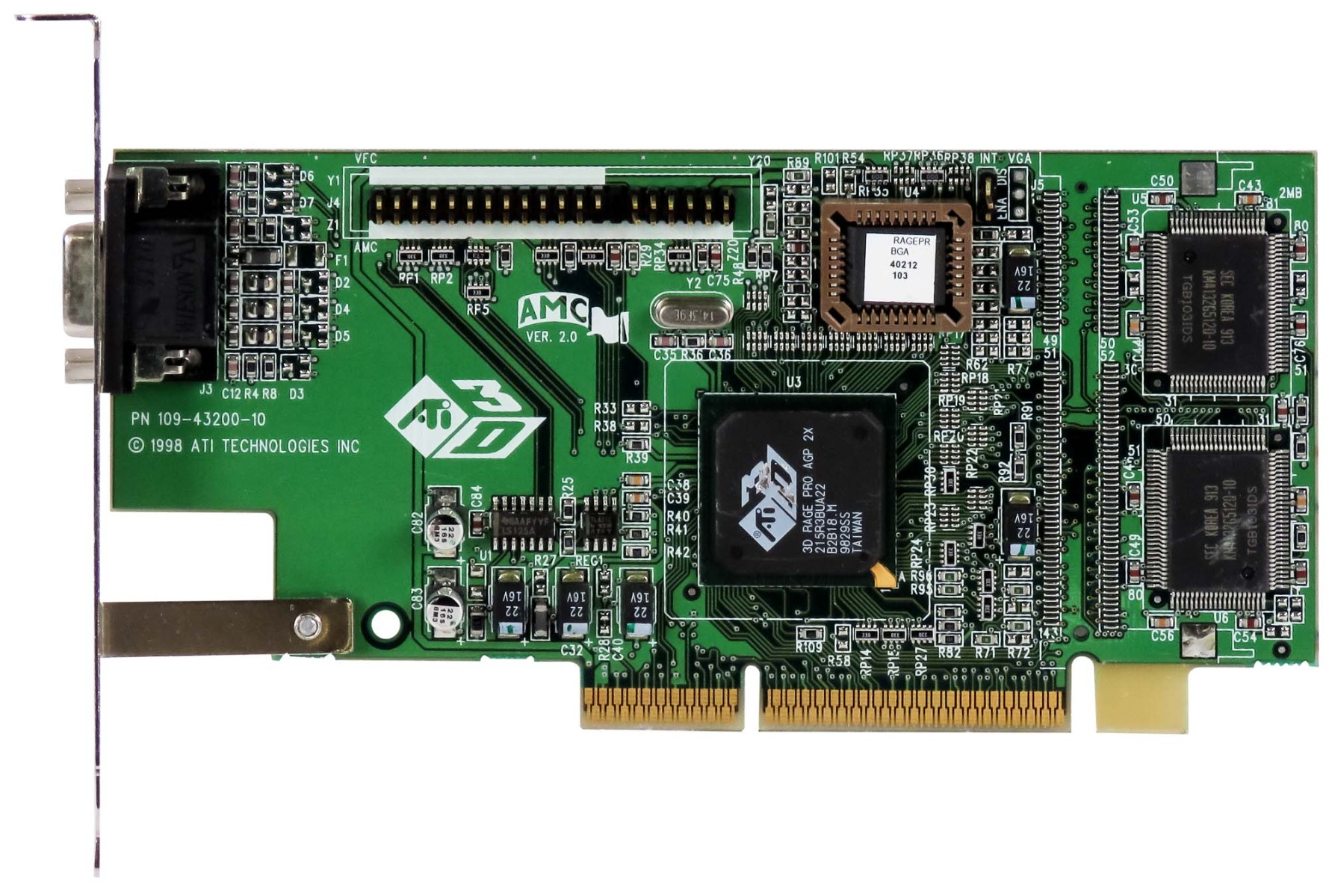 ATI RAGE PRO 4 Mo 109-43200-10 AGP Carte graphique VGA