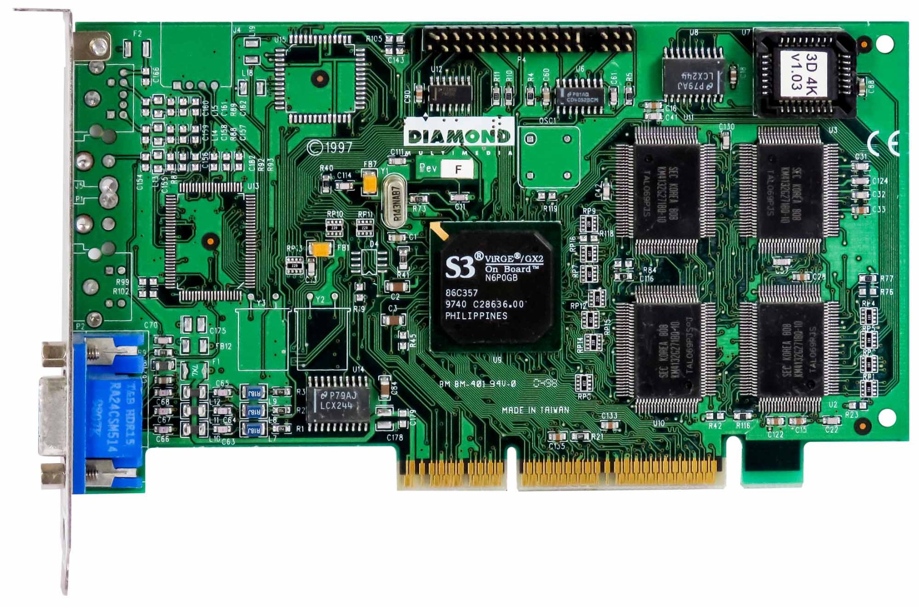 DIAMOND S3 VIRGE GX2 4 Mo STEALTH 4000 4 Mo 23220001-406 AGP