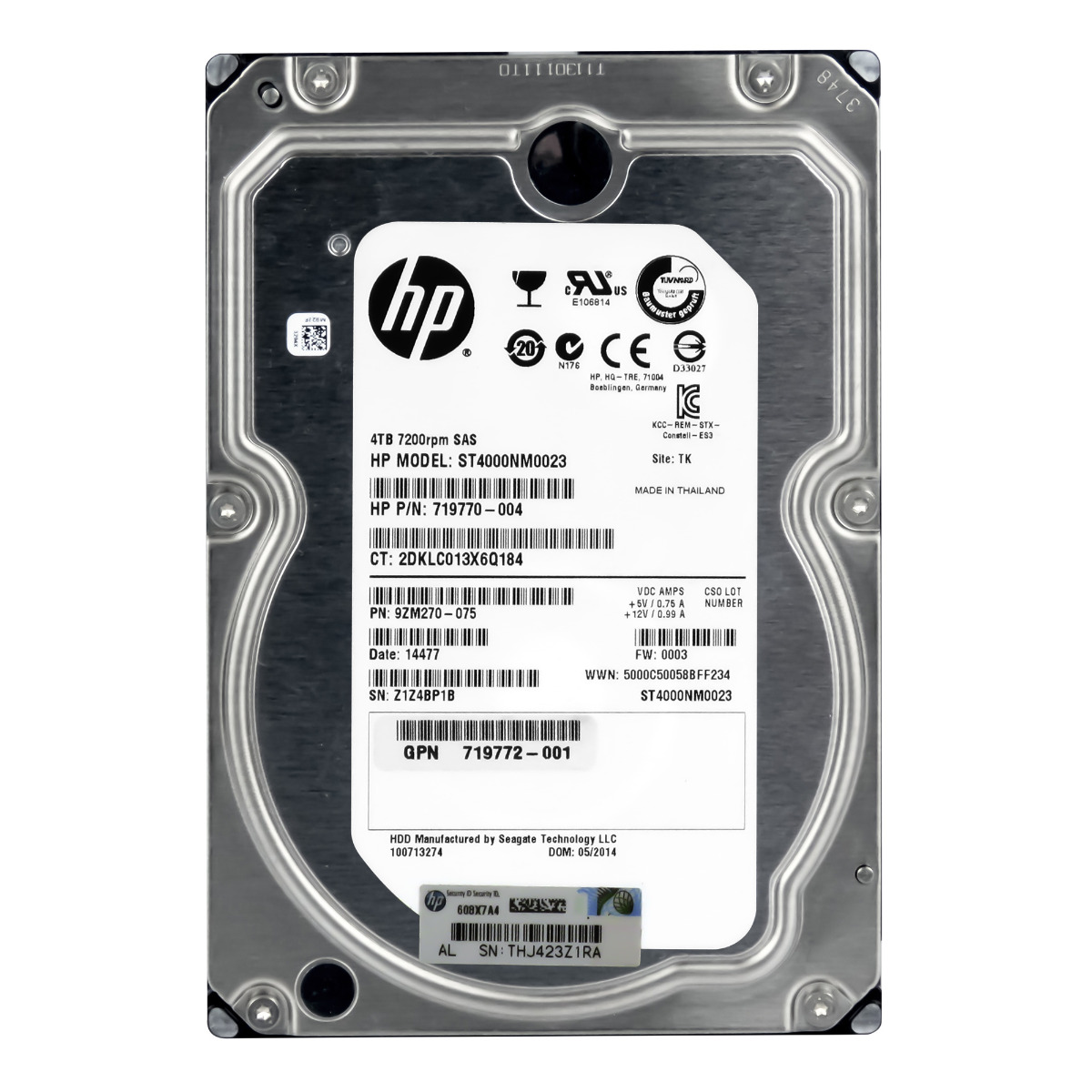 HP 719770-004 4 To 7,2K 128 Mo SAS-2 3,5'' ST4000NM0023