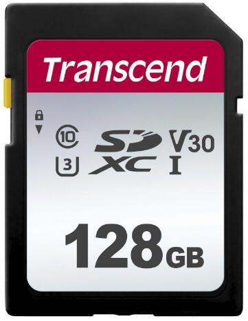 Carte mémoire Transcend 300S 128 Go SDXC, NAND, Classe 3 (U3), Noir