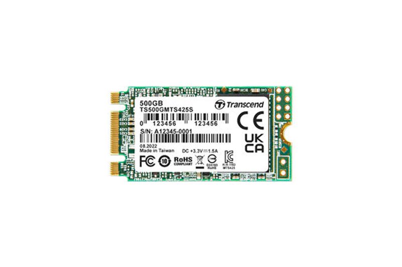 Transcend MTS425S SSD M.2 - 500 Go M.2, SATA 6 Gb/s, 3D NAND