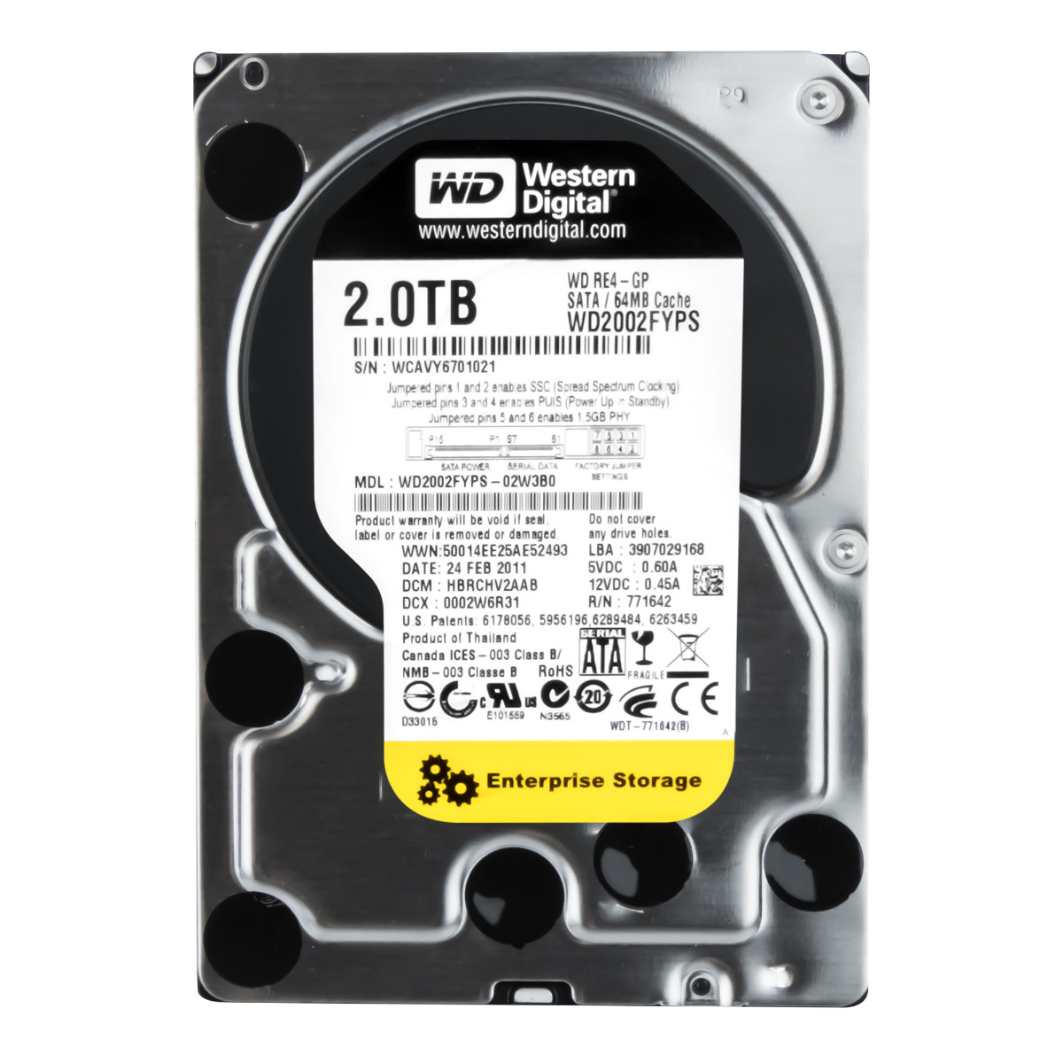 WD RE4-GP 2 To SATA II 7,2K 64 Mo 3,5'' WD2002FYPS