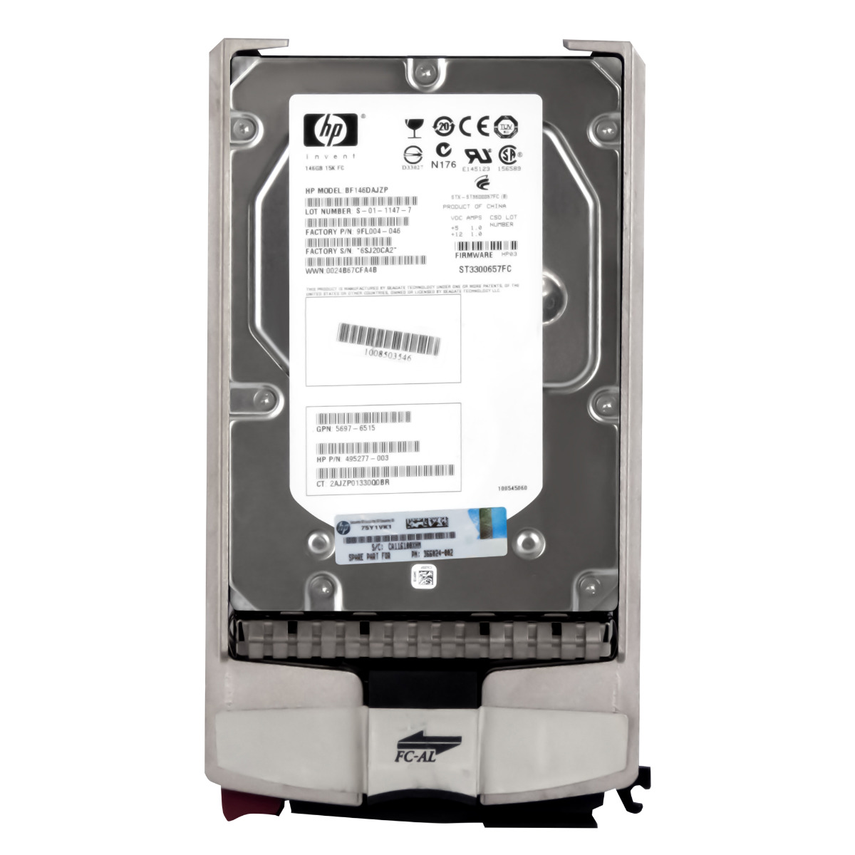 HP 495277-003 146 Go 15K 8 Mo FC 3,5'' BF146DAJZP
