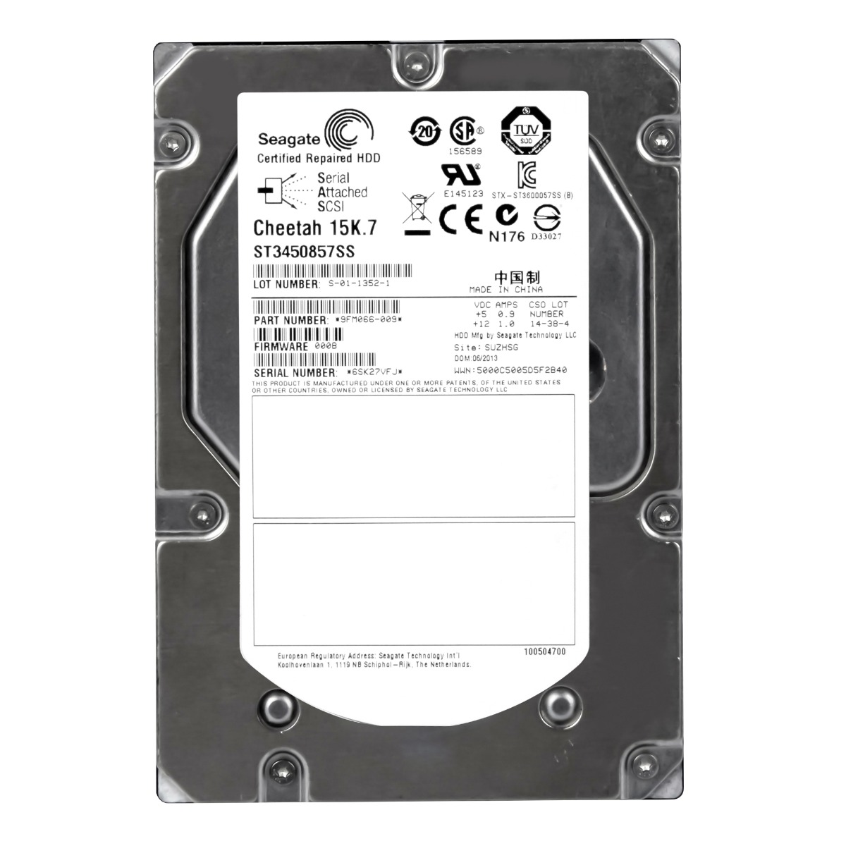 SEAGATE CHEETAH 15K.7 450 Go 15K 16 Mo SAS-2 3,5'' ST3450857SS