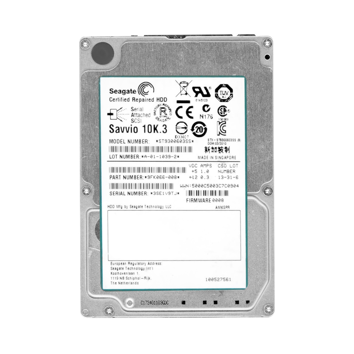 SEAGATE SAVVIO 10K.3 300 Go SAS-2 10K 16 Mo 2,5'' ST9300603SS