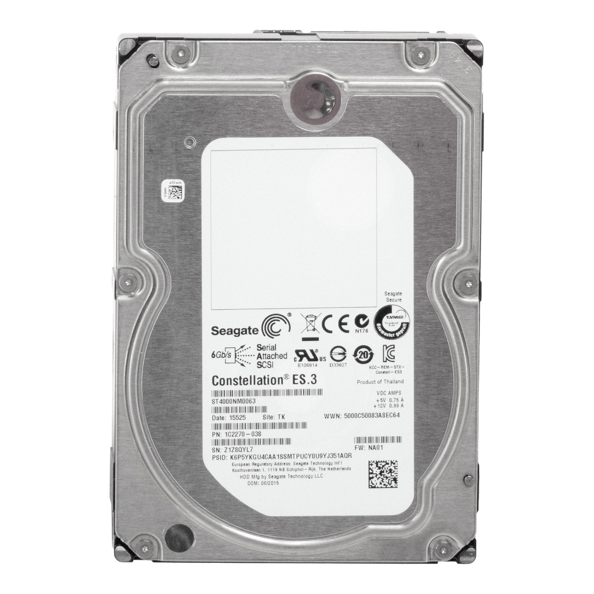 SEAGATE CONSTELLATION ES.3 4TB 7.2K 128MB SAS-2 3,5'' ST4000NM0063