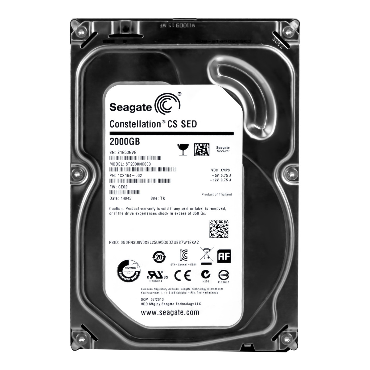 SEAGATE CONSTELLATION CS SED 2TB 7.2K 64MB SATA III 3,5'' ST2000NC000
