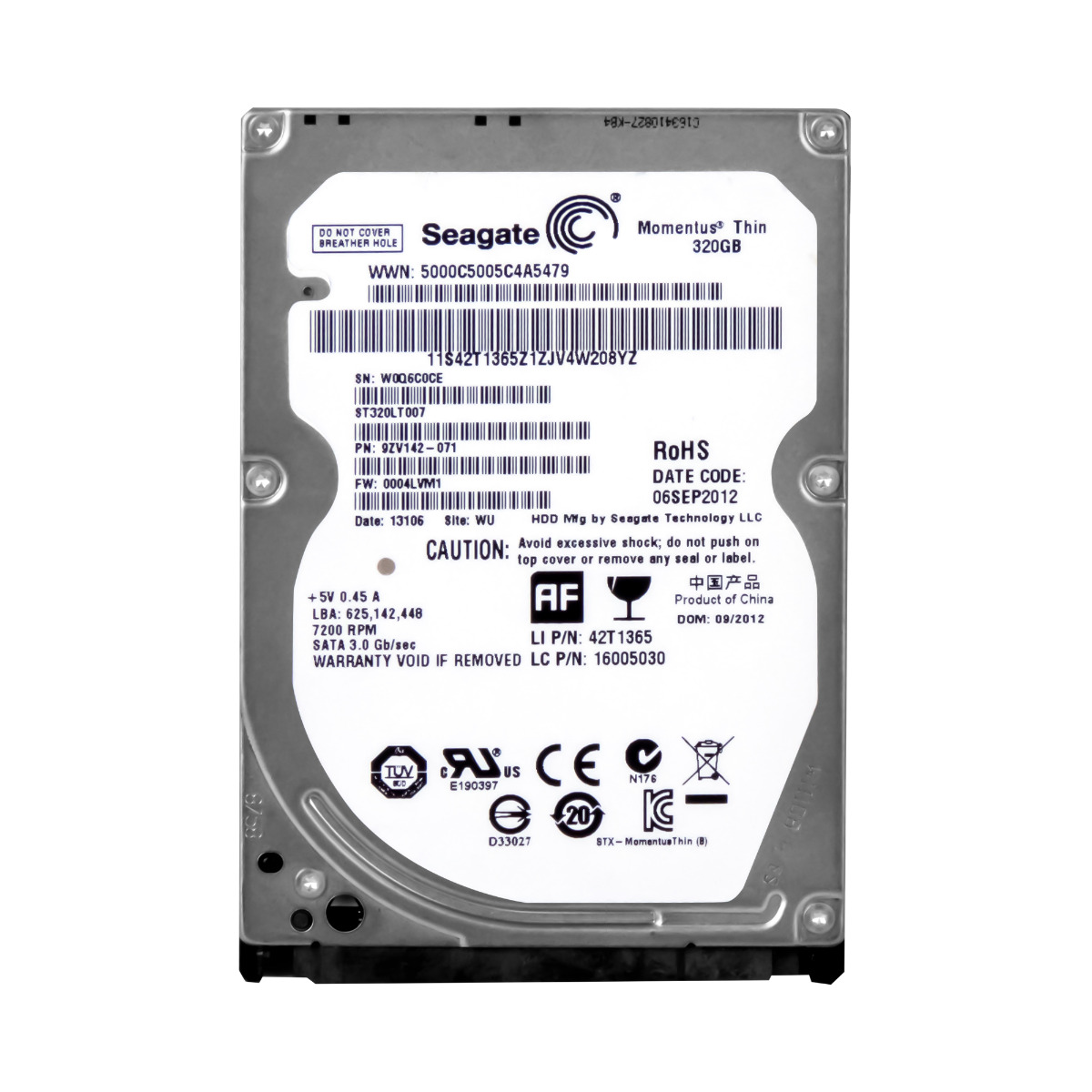 SEAGATE MOMENTUS THIN 320GB 7.2K 16MB SATA II 2,5'' ST320LT007