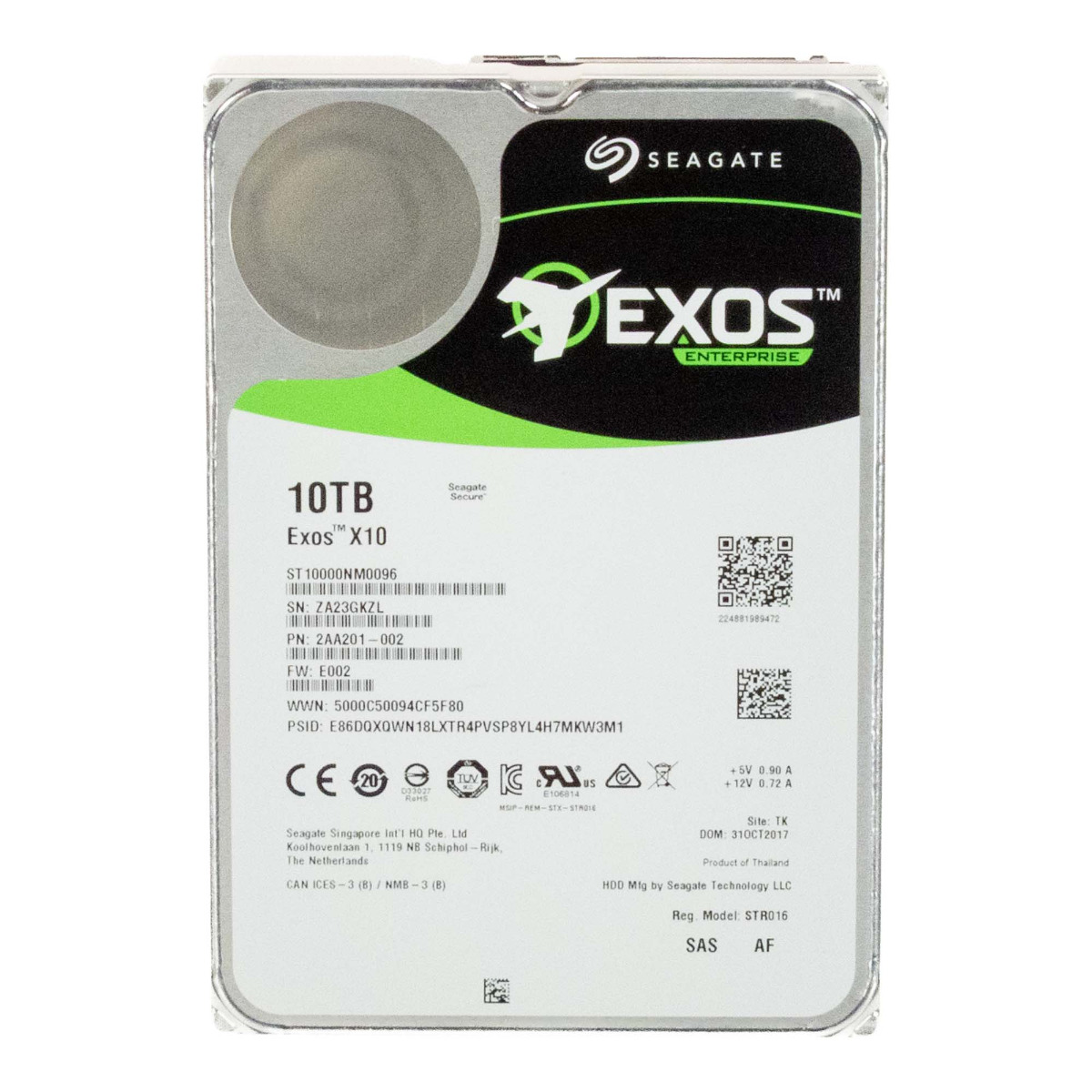 SEAGATE EXOS X10 10 To 7 200 tr/min 256 Mo SAS-3 3,5'' ST10000NM0096