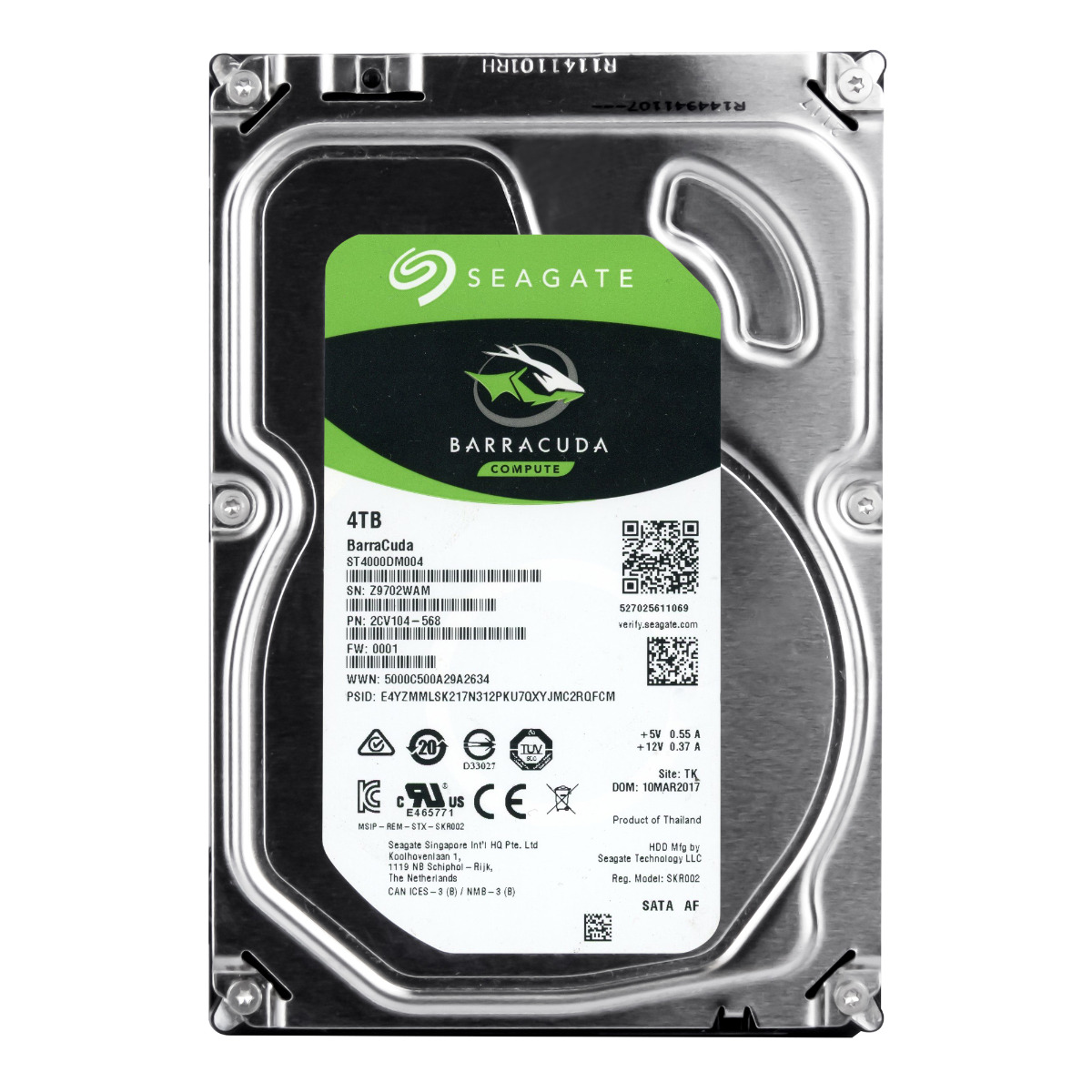 SEAGATE Barracuda Compute 4 To 5 400 tr/min 256 Mo SATA III 3,5'' ST4000DM004