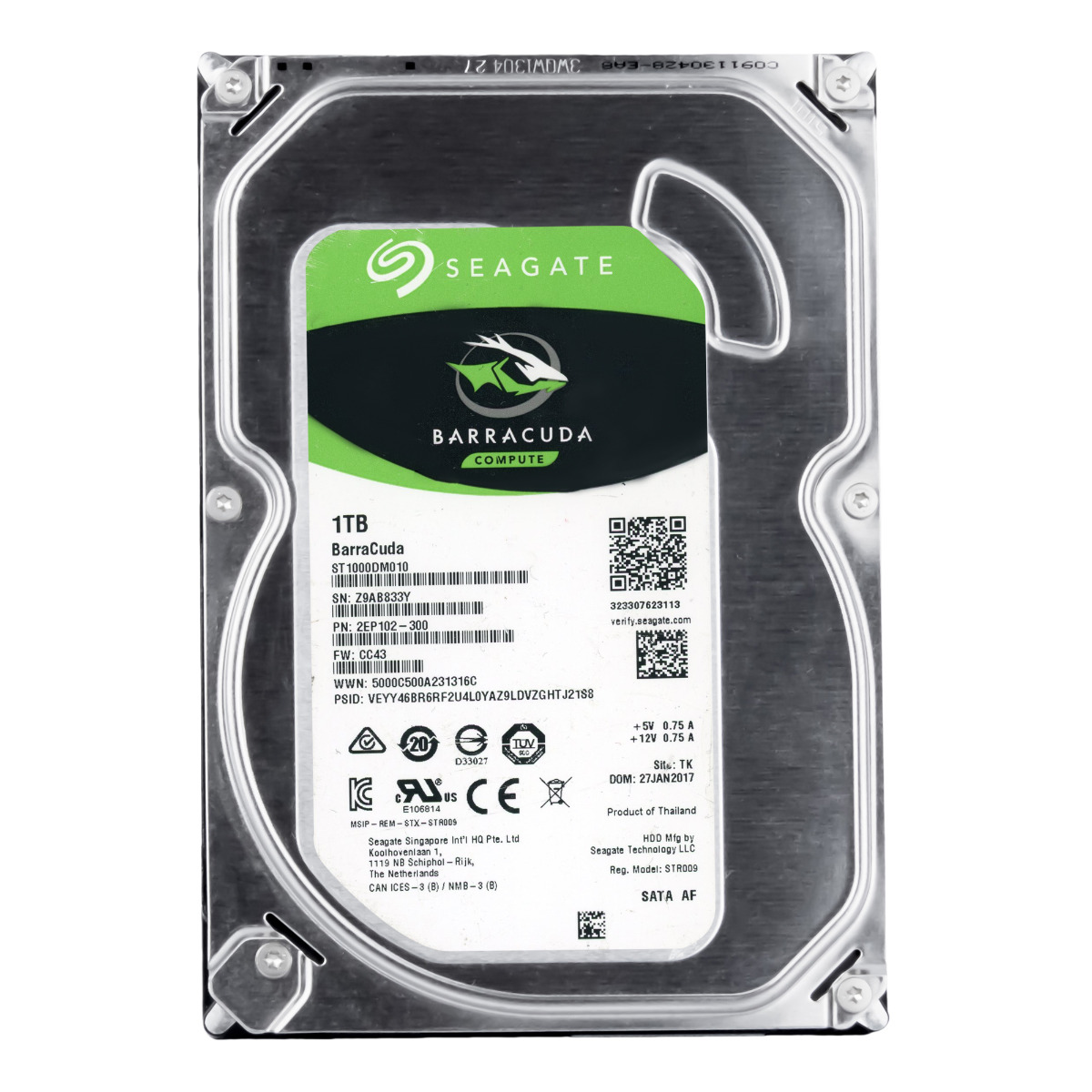 SEAGATE BARRACUDA 1 To SATA III 7,2K 64 Mo 3,5'' ST1000DM010