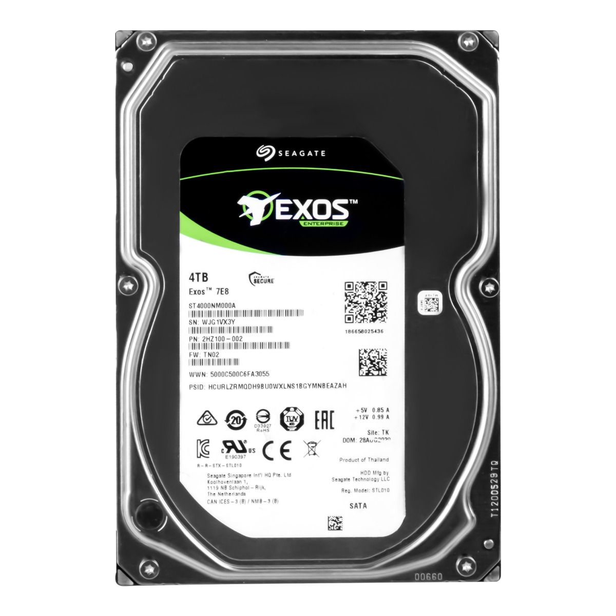 SEAGATE EXOS 7E8 4 To 7 200 tr/min 256 Mo SATA III 3,5'' ST4000NM000A