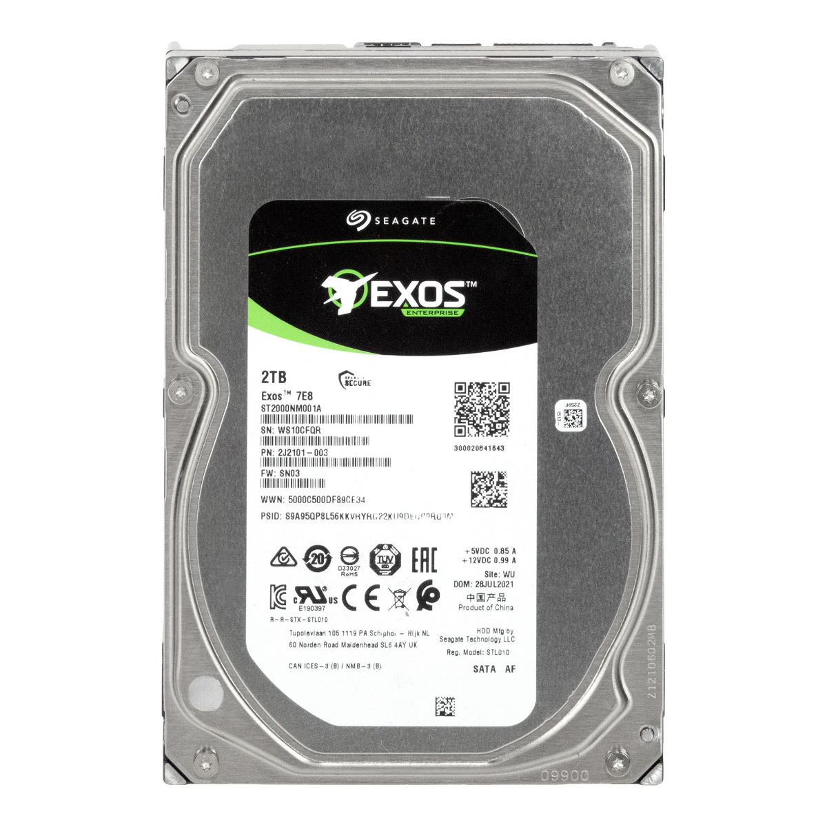 SEAGATE EXOS 7E8 2 To 7 200 tr/min 256 Mo SATA III 3,5'' ST2000NM001A