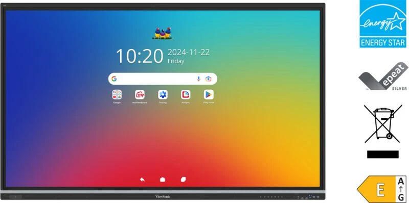 Écran tactile ViewSonic ViewBoard IFP6551 165,1 cm (65") TFT-LCD - 6,5 ms - HDMI, USB, DisplayPort, LAN, Audio - Android 14 EDLA
