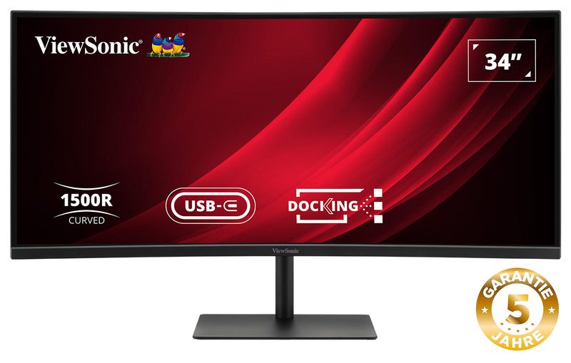 Écran ViewSonic VG3419C-2 incurvé avec station d'accueil 86,4 cm (34") UltraWide QHD, 3,5 ms, VA, 120 Hz, HDMI, DisplayPort, LAN, USB 3.2, USB-C